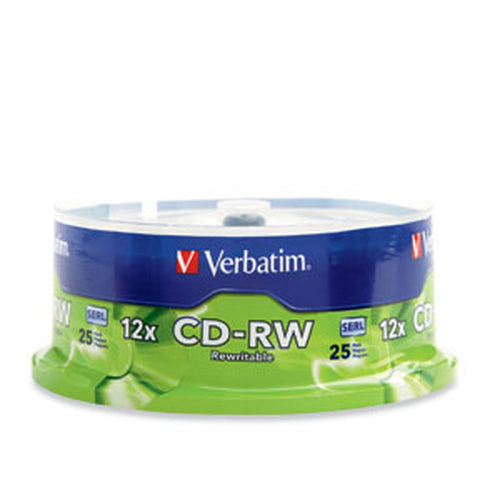 Verbatim CD-RW 80MIN 700MB 4X-12X High Speed Branded 25pk Spindle