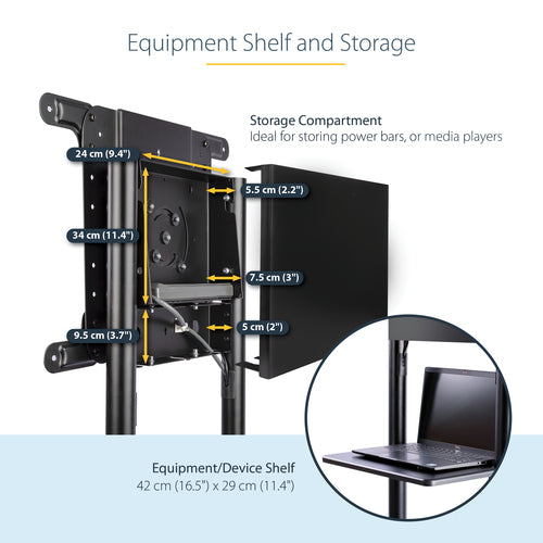 TV Mount StarTech.com MBLTVSTNDEC 37-70 inch VESA Display Rolling Stand 154 lbs Capacity