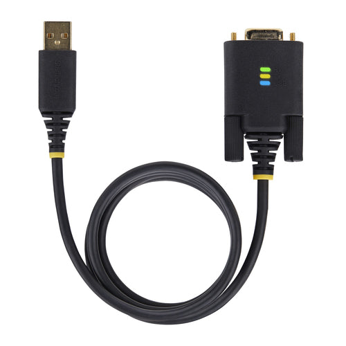 USB to Null Modem Serial Adapter Cable 3ft Black RS232 FTDI