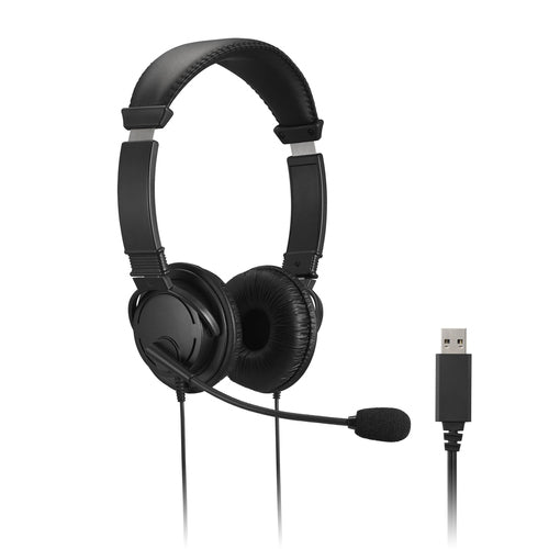 Wired USB-A Headset Kensington K33065WW Microphone Volume Control Black