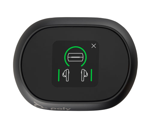 Wireless Earbuds HP Poly Voyager Free 60+ UC Carbon Black Bluetooth with Touchscreen Case - 7Y8G4AA