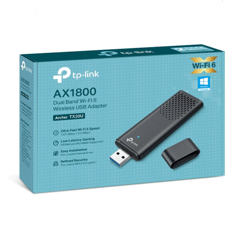 Wi-Fi 6 USB Adapter TP-Link Archer TX20U Dual Band 1201 Mbit/s Wired - ARCHER TX20U