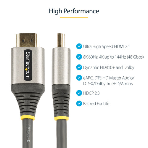 HDMI Cable StarTech.com HDMM21V3M 8K 60Hz 48Gbps Flexible TPE - HDMM21V3M