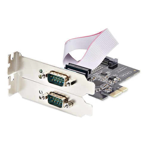 2-Port Serial PCIe Card RS232 RS422 RS485 DB9 Interface Black
