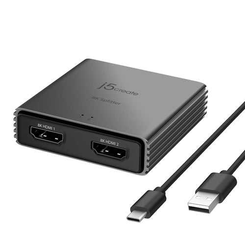 HDMI Splitter j5create JDSH812 8K 2-Way 2x HDMI Aluminium - JDSH812-N