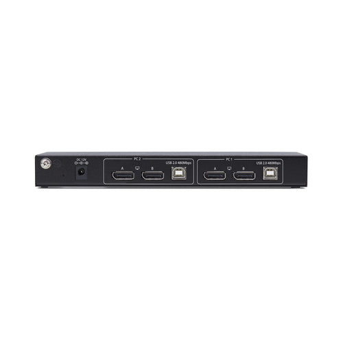 2-Port Dual-Monitor DisplayPort KVM Switch 4K 60Hz Hotkey Switching