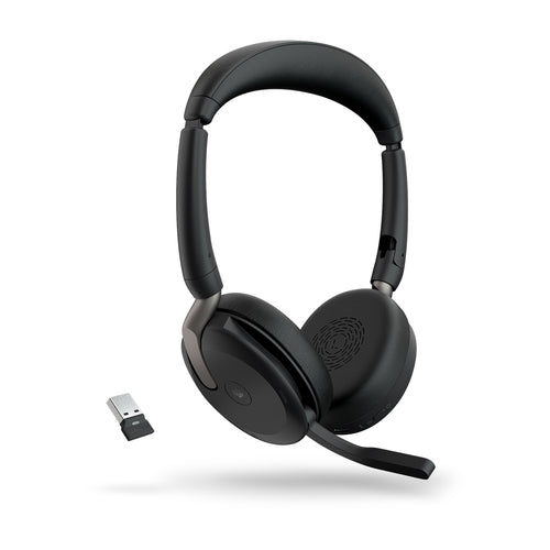 Jabra Evolve2 65 Flex Wireless Headset Link380a MS Stereo Office Call Center