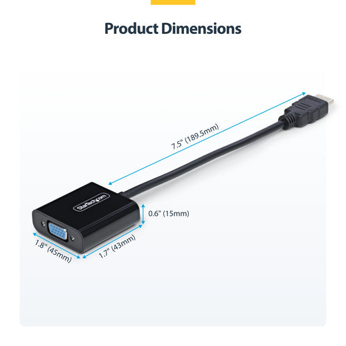 HDMI to VGA Converter 1920x1080 Active Video Converter StarTech