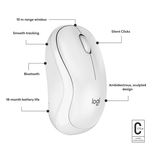 Mouse Logitech M240 Silent 4000 DPI Ambidextrous RF Wireless Bluetooth - 910-007120