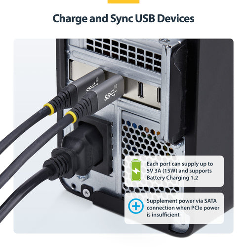 USB PCIe Card StarTech 4-Port USB-C 10Gbps Expansion Windows/Linux/macOS - P10Q4C-USB-CARD