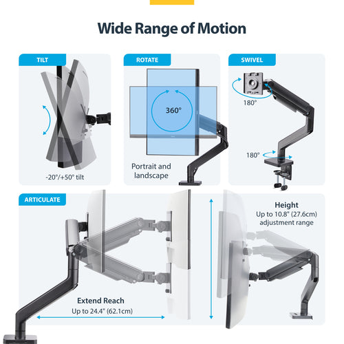 Monitor Desk Mount for 49 Inch 32:9 Ultrawide Screens - StarTech.com