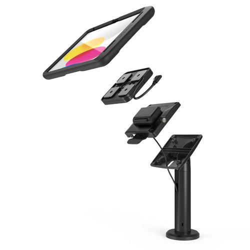 Compulocks iPad 10.9" (10th Gen) PowerMove Tilting Stand - Tablet Security Enclosure - Black