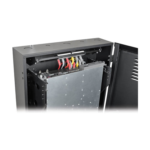 2U Wall-Mount Rack Enclosure Cabinet Tripp Lite SmartRack 68kg Capacity Key Lock Black