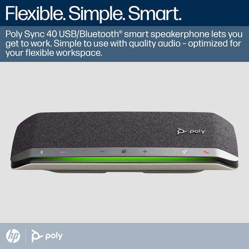 HP Poly Sync 40+ USB-A USB-C Speakerphone Bluetooth Adapter IP64 Certified