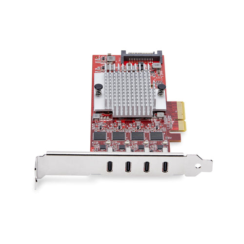 USB PCIe Card StarTech 4-Port USB-C 10Gbps Expansion Windows/Linux/macOS - P10Q4C-USB-CARD