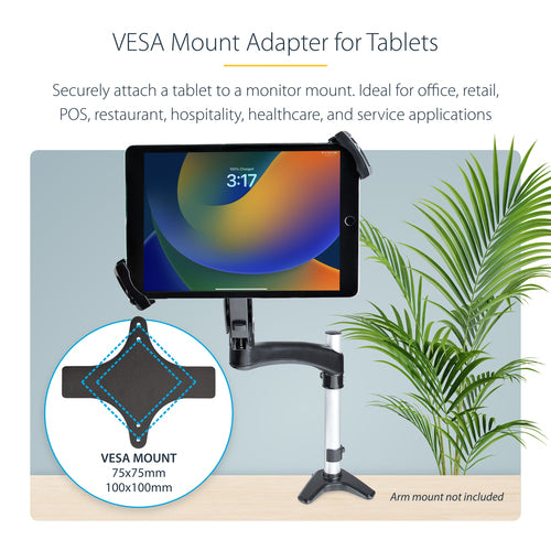 VESA-Halterung für Tablets 7,9-12,5 Zoll bis 2 kg Schwarz