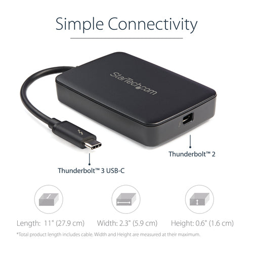 Thunderbolt 3 Adapter StarTech Thunderbolt 2 20Gbps Female to Male 0.2m