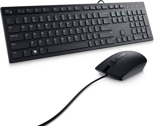 Wired Full-Size USB Keyboard with Mouse DELL KM300C Black