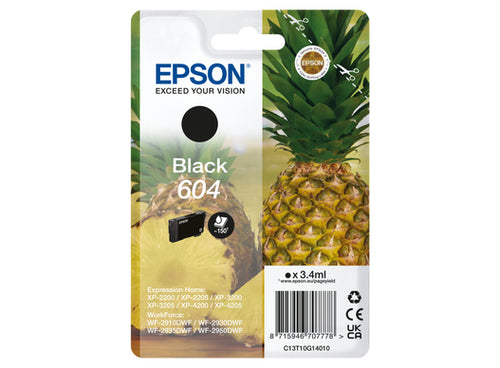 Ink Cartridge Epson 604 Black 3.4ml Standard Yield 150 Pages - C13T10G14010