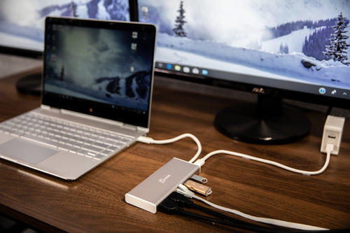 USB-C Dual HDMI Mini Dock j5create JCD381 4K 60W Ethernet USB 3.1 Hub - JCD381-N