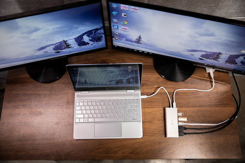 USB-C Dual HDMI Mini Dock j5create JCD381 4K 60W Ethernet USB 3.1 Hub - JCD381-N