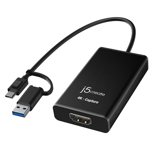 Video Capture Adapter j5create JVA11 4K HDMI 3840 x 2160 USB 3.2 Gen 1 Aluminium - JVA11-N