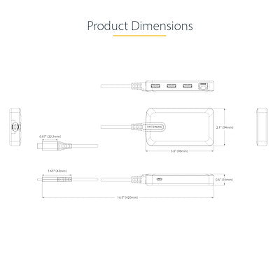 StarTech.com 5G3AGBB-USB-C-HUB laptop dock/port replicator