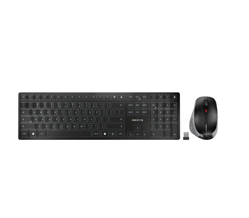 Wireless CHERRY DW 9500 Slim Keyboard with Mouse QWERTY Black Grey