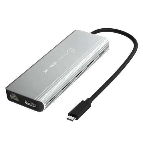 USB4 8K Multi-Port Hub j5create JCD403 Grey HDMI RJ-45 USB 3.2