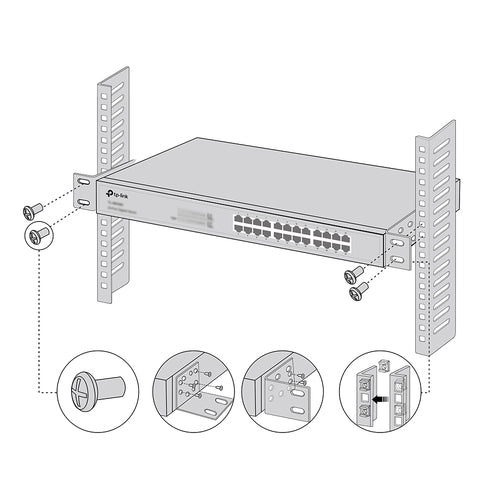 TP-Link Omada RackMount Kit-13 - 13-Inch Mounting Kit - Metal - Black