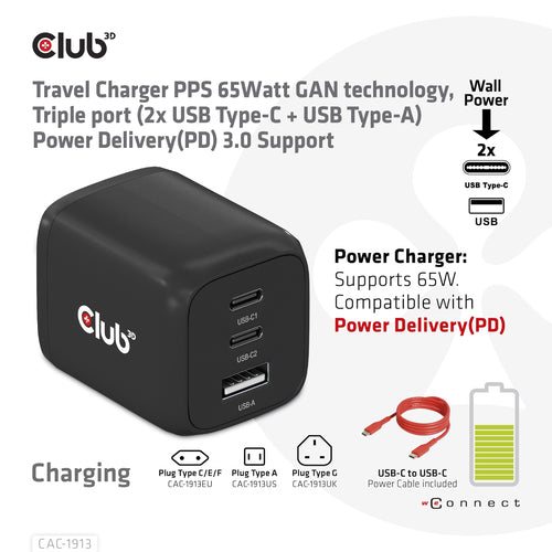 CLUB3D CAC-1913 mobile device charger