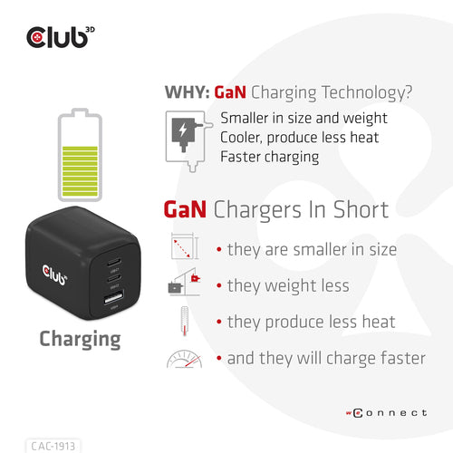 CLUB3D CAC-1913 mobile device charger