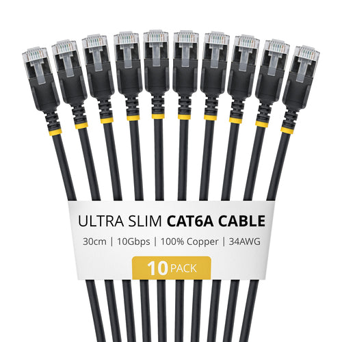 StarTech.com 6ASTP34BKS30CM10PK networking cable