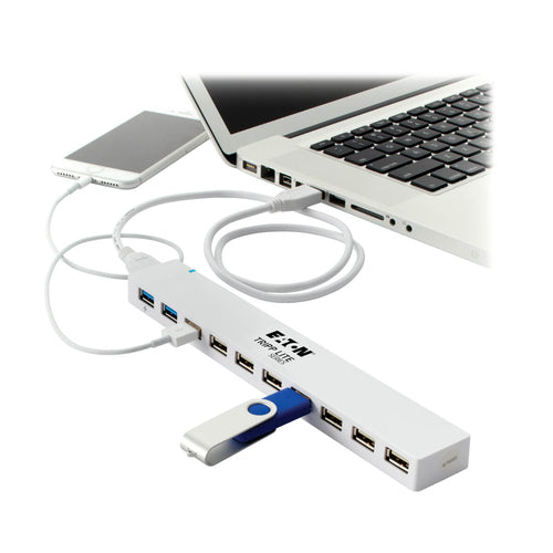 10-Port USB Hub Tripp Lite U360-010C-2X3 5Gbps USB 3.x & USB 2.0 Combo Charging