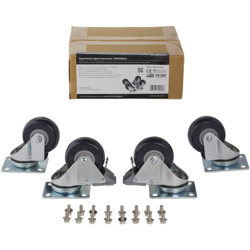 Caster Kit for Open Frame Rack - 4POSTRACK Stainless Steel Wheels