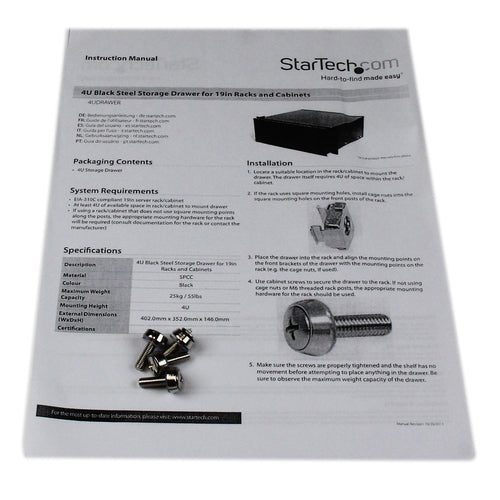StarTech.com 4UDRAWER rack accessory