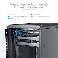 Rack Cabinet StarTech.com RK1836BKF 18U Lockable 800kg with Casters - RK1836BKF