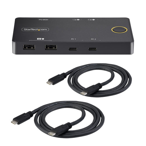2-Port USB-C KVM Switch 4K 60Hz HDMI Dual Power Delivery