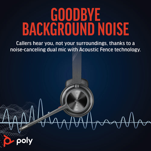 Headset HP Poly Voyager 4310 UC Wireless 20-20000 Hz Monaural Black - 77Y92AA