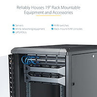 Rack Cabinet StarTech.com RK1536BKF 15U 800kg 29in Depth Enclosed 4-Post - RK1536BKF