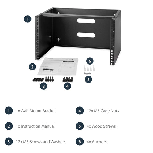 6U Wall Mount Rack 14 Inch Deep for Server IT Equipment - StarTech.com