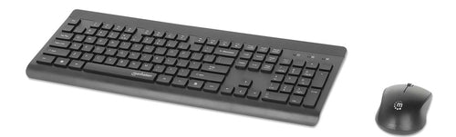Manhattan MWK7350 Wireless Keyboard and Mouse Combo - Black - Full-Size - 1200 dpi