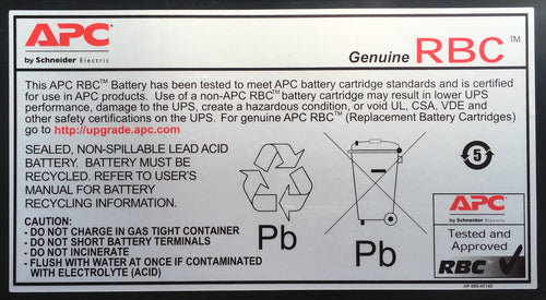 UPS Battery Replacement APC APCRBC118 600 VAh Sealed Lead Acid OEM