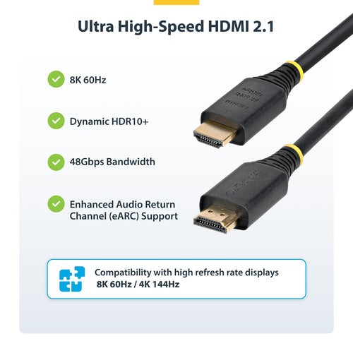 HDMI Cable StarTech.com HDMI 2.1 8K 60Hz 3m HDR10+ eARC
