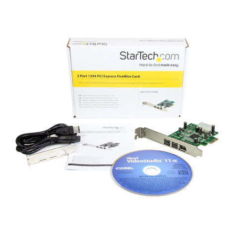 FireWire Card Adapter 3 Port PCIe 1394 800/400 Green Texas Instruments