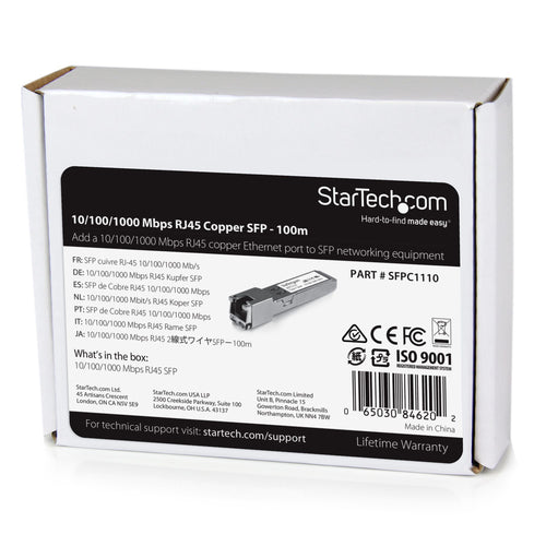 Network Transceiver StarTech.com SFPC1110 SFP to RJ45 10/100/1000Mbps