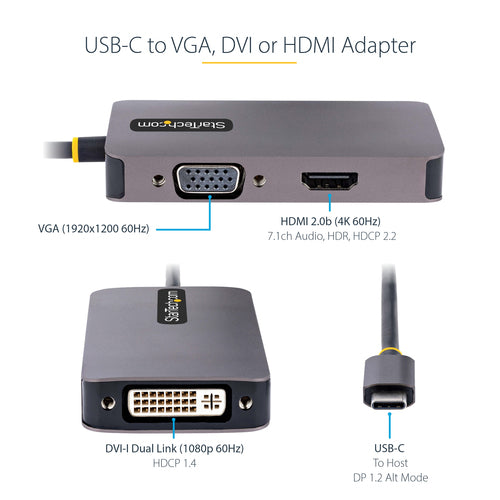StarTech.com 118-USBC-HDMI-VGADVI USB graphics adapter