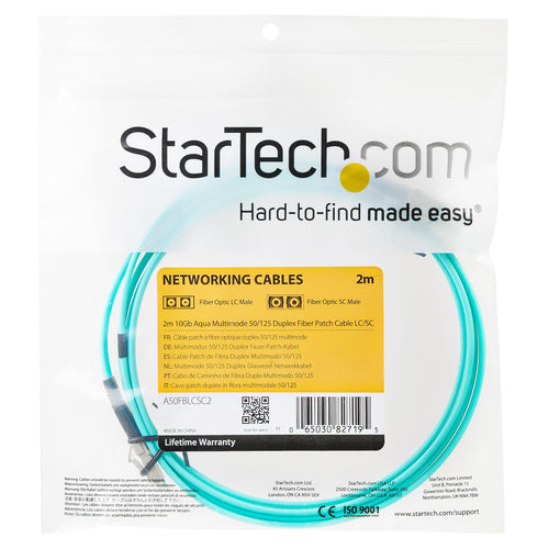 Fibre Optic Cable StarTech.com A50FBLCLC2 2m LC/UPC OM3 100G Low Insertion Loss - A50FBLCLC2