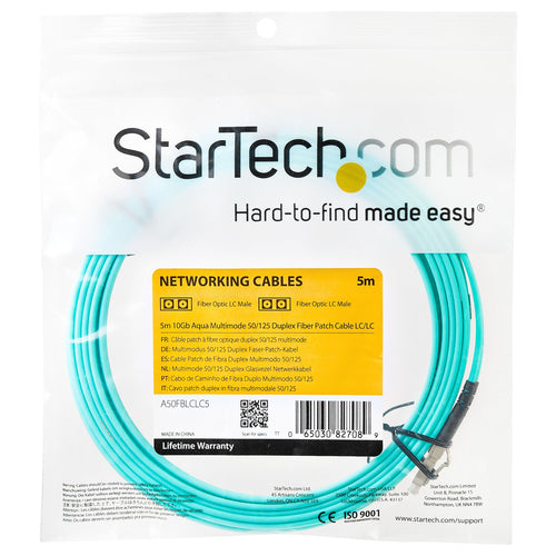Fiber Optic Cable StarTech.com A50FBLCLC5 5m LC/UPC OM3 Multimode Low Insertion Loss
