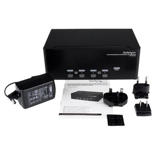 KVM Switch StarTech.com SV431TDVIUA 4-Port Triple Monitor DVI USB Rack Mountable